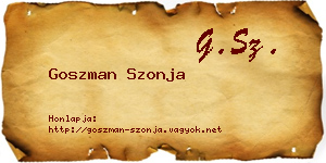 Goszman Szonja névjegykártya